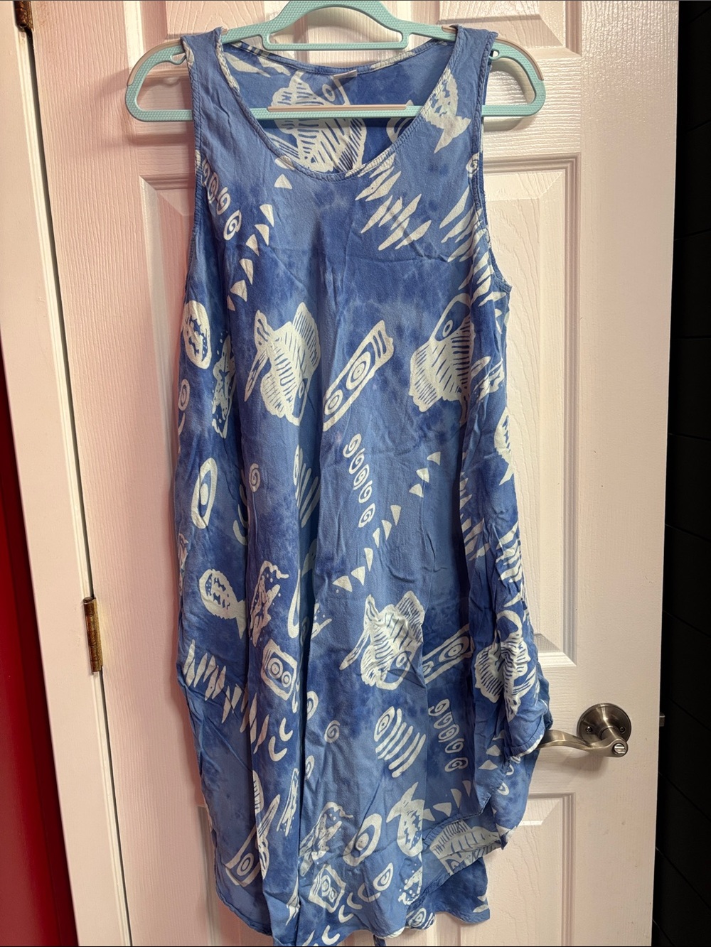 Advance Apparels Blue Tunic with White Fish & Abstract Print